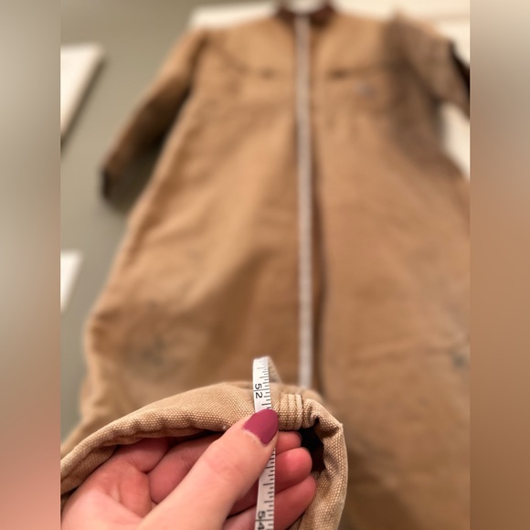 CARHARTT Men's Insulated Coveralls Sz 44 Brown Made in USA - Picture 12 of 16